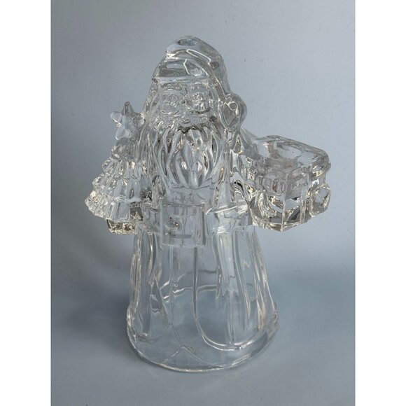 unbranded Other - Crystal Santa Claus Figurine Candle Holder Lead Crystal 7.5" Decorative Holiday